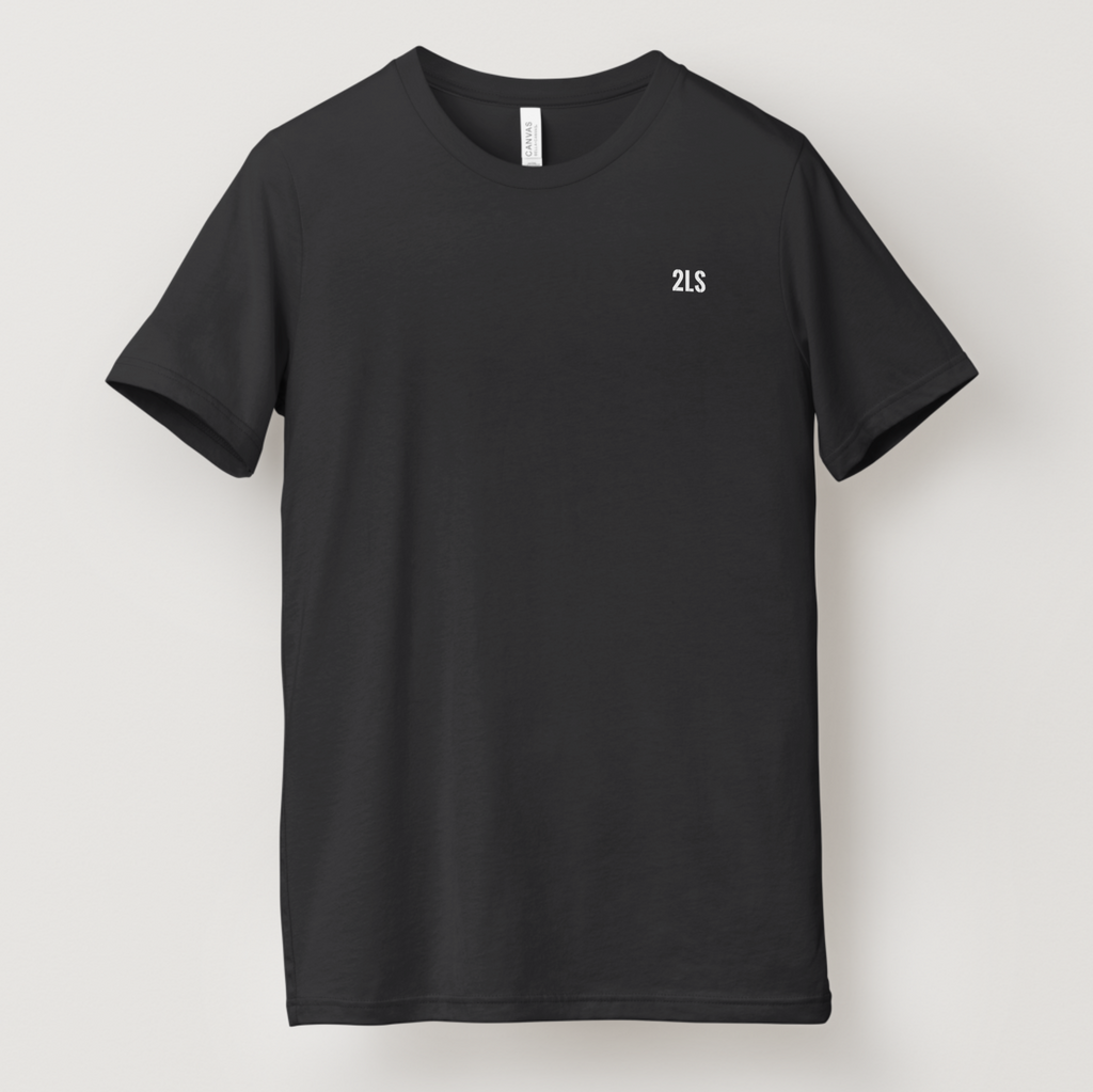 2lowsierra 2LS men tshirt luxury gmc sierra Black t-shirt with a small logo on a light gray background