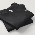 2lowsierra 2LS Folded black t-shirt with a brand label on a light gray background